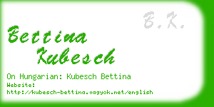 bettina kubesch business card